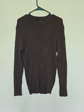 Maya Men's Crewneck Sweater in Dark Brown